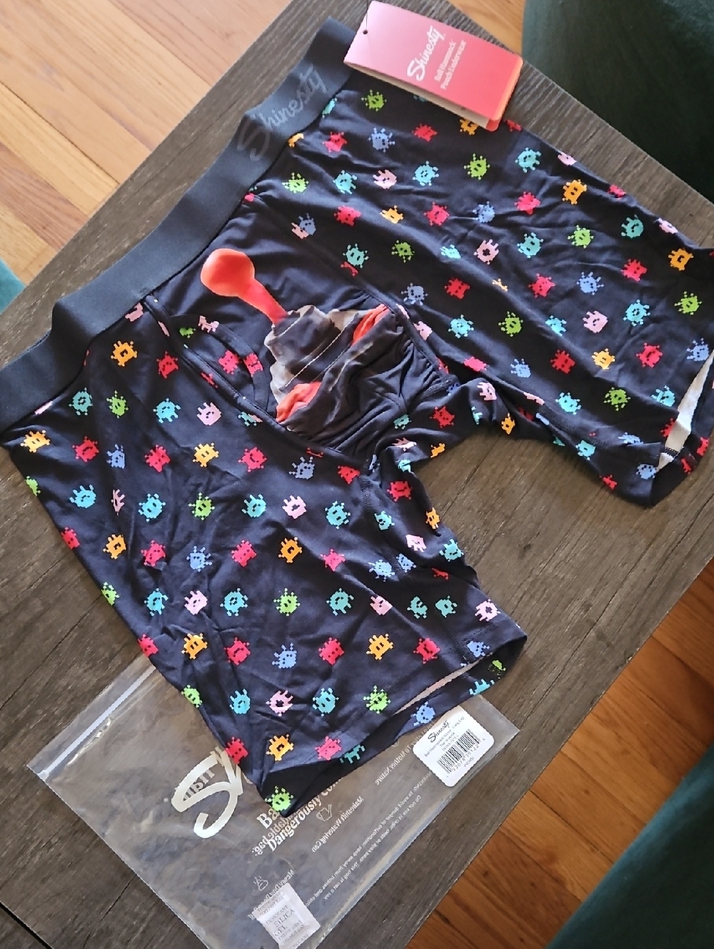 NWT L Shinesty Men's Boxer Briefs with joystick and alien design